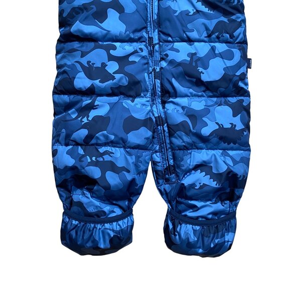 Baby Gap Dinosaur Print ColdControl Max One-Piece Quilted Snowsuit Blue 6-12 mos - Picture 3 of 16